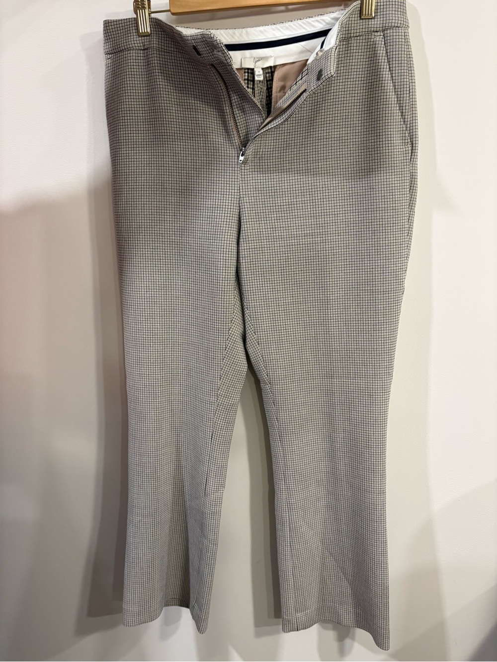 Joie Women’s Light Gray Micro-Check Dress Pants